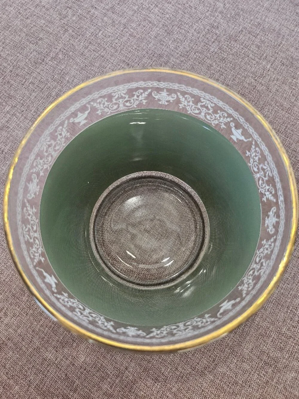 Jeannette Hellenic Vintage Wedgewood Green Greek Jasper Wear Style Ice Bucket